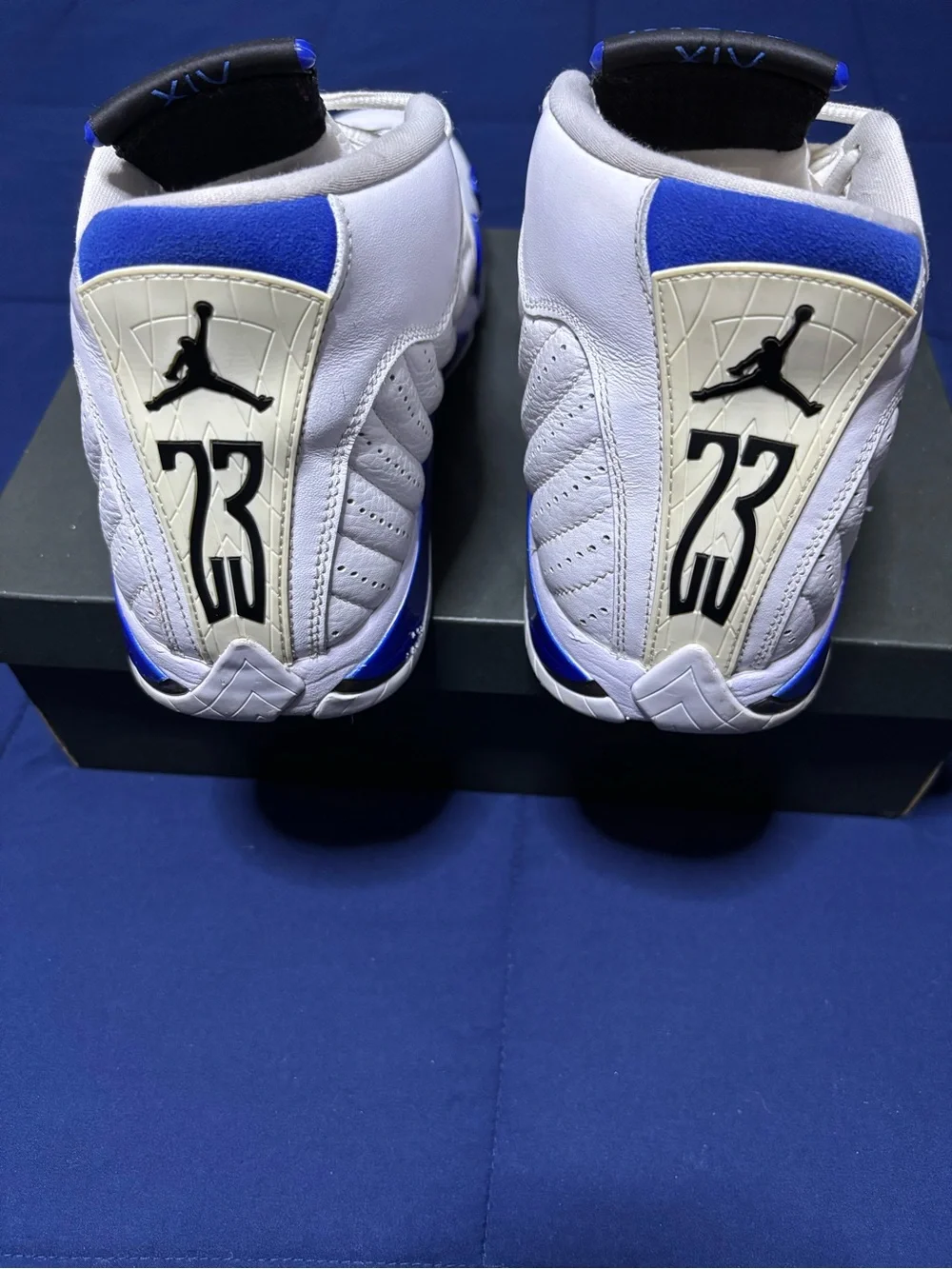 Jordan 14 Retro White Hyper Royal 2020 Size 13